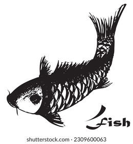 Fisch schwarz-weißes Symbol Logo Design. einfache flache Vektorgrafik