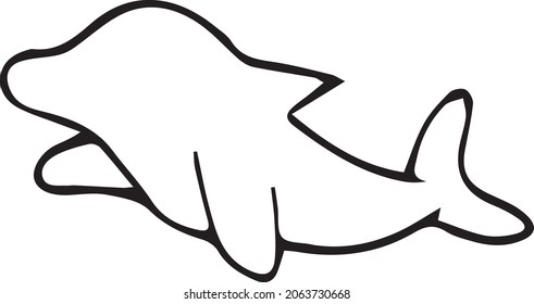 Ilustración Del Vector De Icono Blanco Y Negro De Pescado