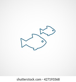 Fish Blue Icon On White Background