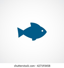 Fish Blue Icon On White Background