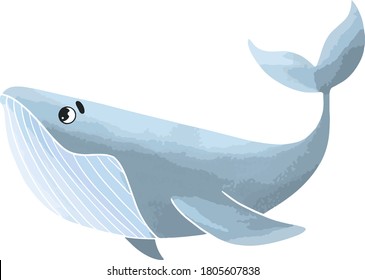 Fish Blue whale sperm whale illustration for children vector