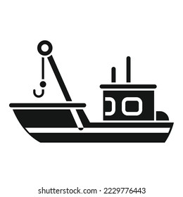 Fish boat net icon simple vector. Sea vessel. Marine fishing