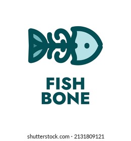 fish bone animal logo concept design illustration