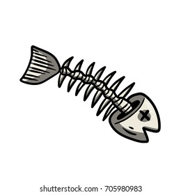 fish bone cartoon