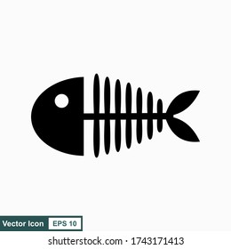 Fish bone cartoon illustration icon character.