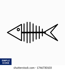 Fish bone cartoon illustration icon character.