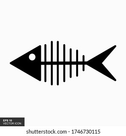 Fish bone cartoon illustration icon character.