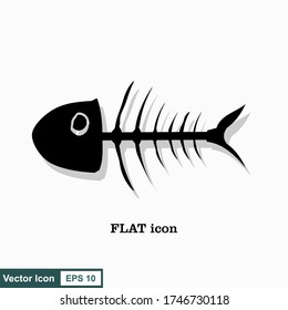 Fish bone cartoon illustration icon character.