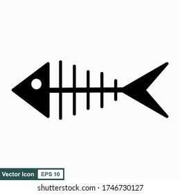 Fish bone cartoon illustration icon character.