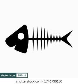 Fish bone cartoon illustration icon character.