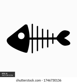 Fish bone cartoon illustration icon character.