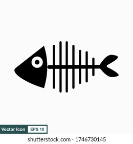 Fish bone cartoon illustration icon character.