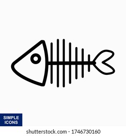 Fish Bone Cartoon Illustration Icon Character Stock Vector (Royalty ...