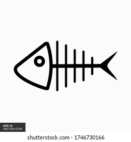 Fish bone cartoon illustration icon character.