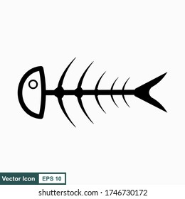 Fish bone cartoon illustration icon character.