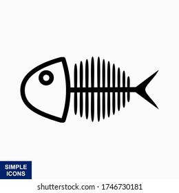 Fish bone cartoon illustration icon character.