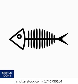 Fish bone cartoon illustration icon character.