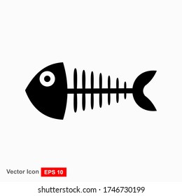 Icono de ilustración de dibujos animados de hueso de pescado.