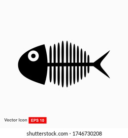Fish bone cartoon illustration icon character.