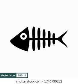 Fish Bone Cartoon Illustration Icon Character Stock Vector (Royalty ...