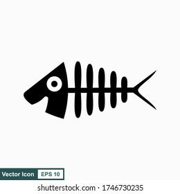 Fish bone cartoon illustration icon character.