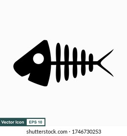 Fish bone cartoon illustration icon character.