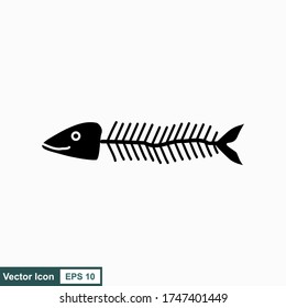 Fish bone cartoon illustration icon character.