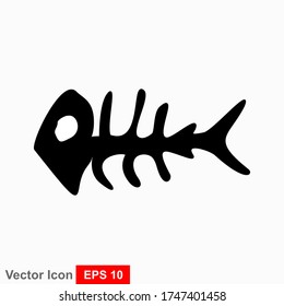 Fish bone cartoon illustration icon character.