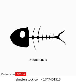 Fish bone cartoon illustration icon character.