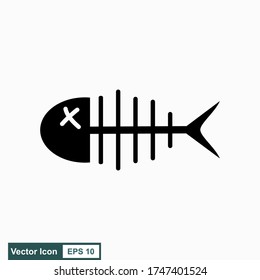 Fish bone cartoon illustration icon character.