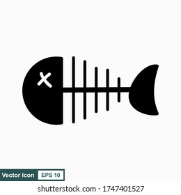 Fish bone cartoon illustration icon character.