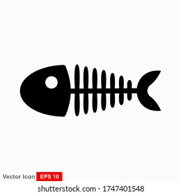 Fish bone cartoon illustration icon character.