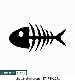 Fish bone cartoon illustration icon character.