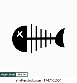 Fish bone cartoon illustration icon character.
