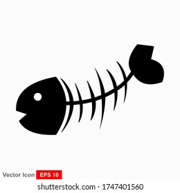 Icono de ilustración de dibujos animados de hueso de pescado.
