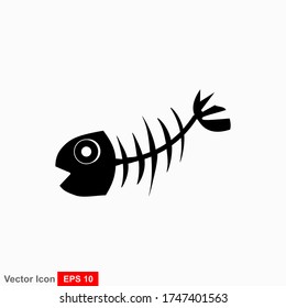 Fish bone cartoon illustration icon character.