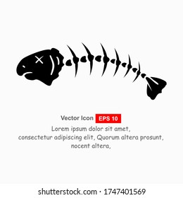 Fish bone cartoon illustration icon character.