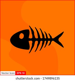 Fish bone cartoon illustration icon character.
