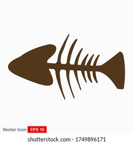 Fish bone cartoon illustration icon character.