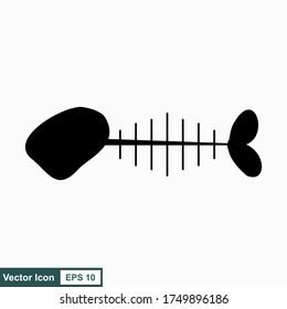 Fish bone cartoon illustration icon character.
