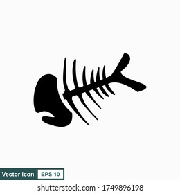 Fish bone cartoon illustration icon character.