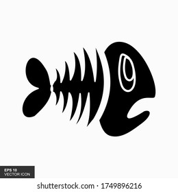 Fish bone cartoon illustration icon character.