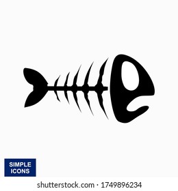 Fish bone cartoon illustration icon character.