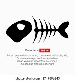Fish bone cartoon illustration icon character.