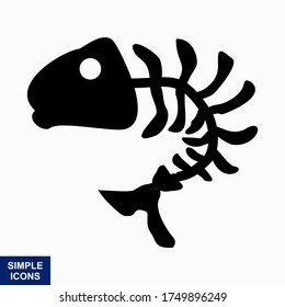 Fish bone cartoon illustration icon character.