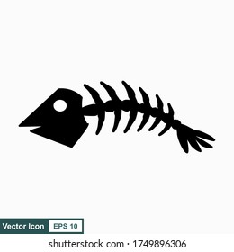 Fish bone cartoon illustration icon character.