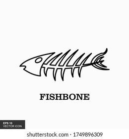 Fish bone cartoon illustration icon character.