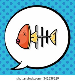 Fish bone doodle, speech bubble