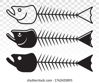 Fish bone or fishbone skeleton flat vector icon for apps and websites
