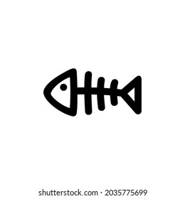 Fish Bone Food Vegetable Snack Yummy Monoline Symbol Icon Logo for Graphic Design UI UX and Website
